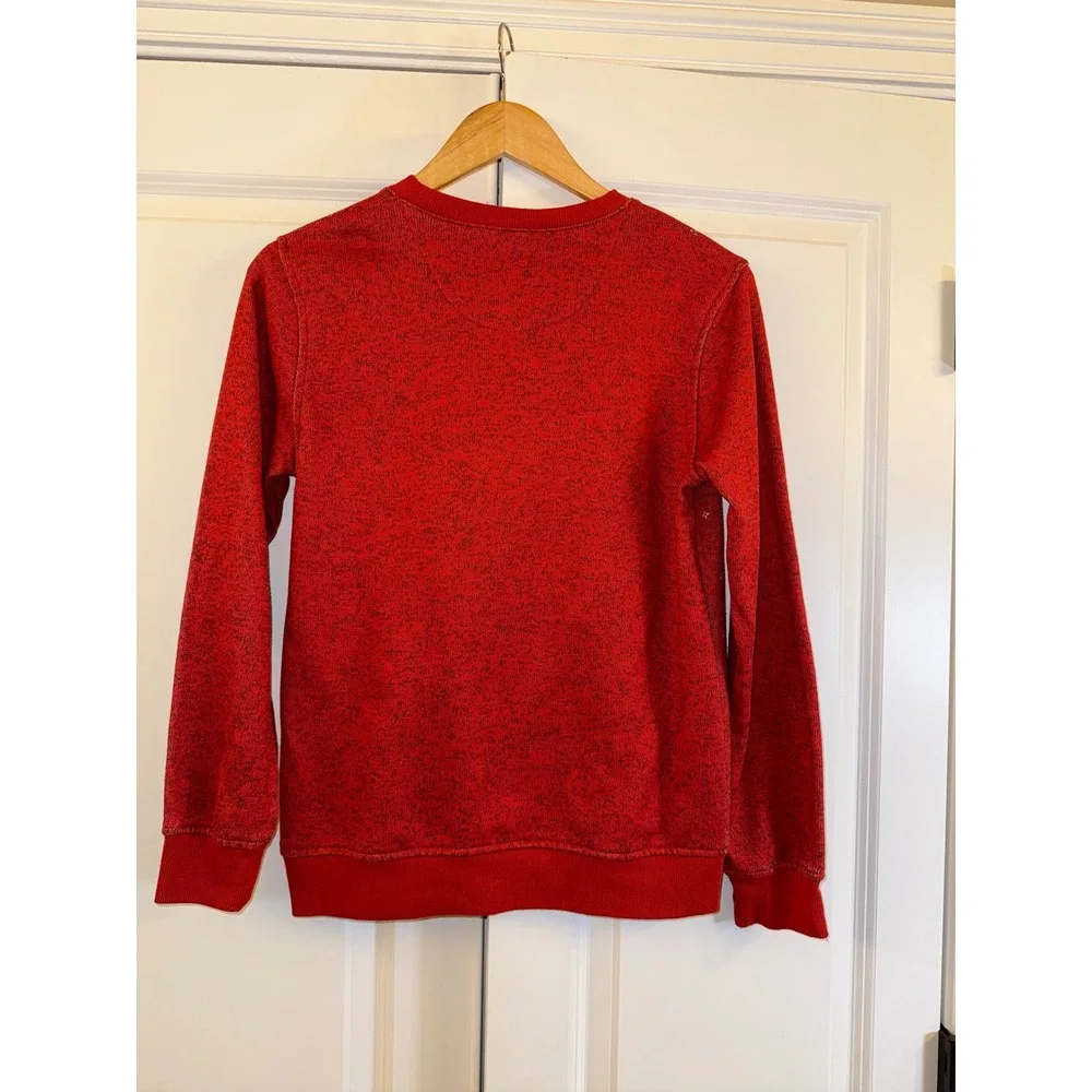 Disney Mickey Mouse Red Christmas Snowflake Ugly Sweater Kids Size L Long Sleeve